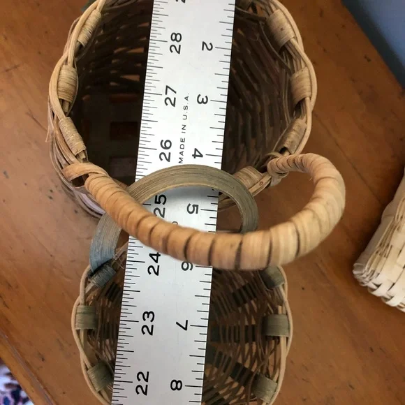 COPY - Vintage Trio Of Hanging Wicker Wall Baskets - Picture 7 of 16